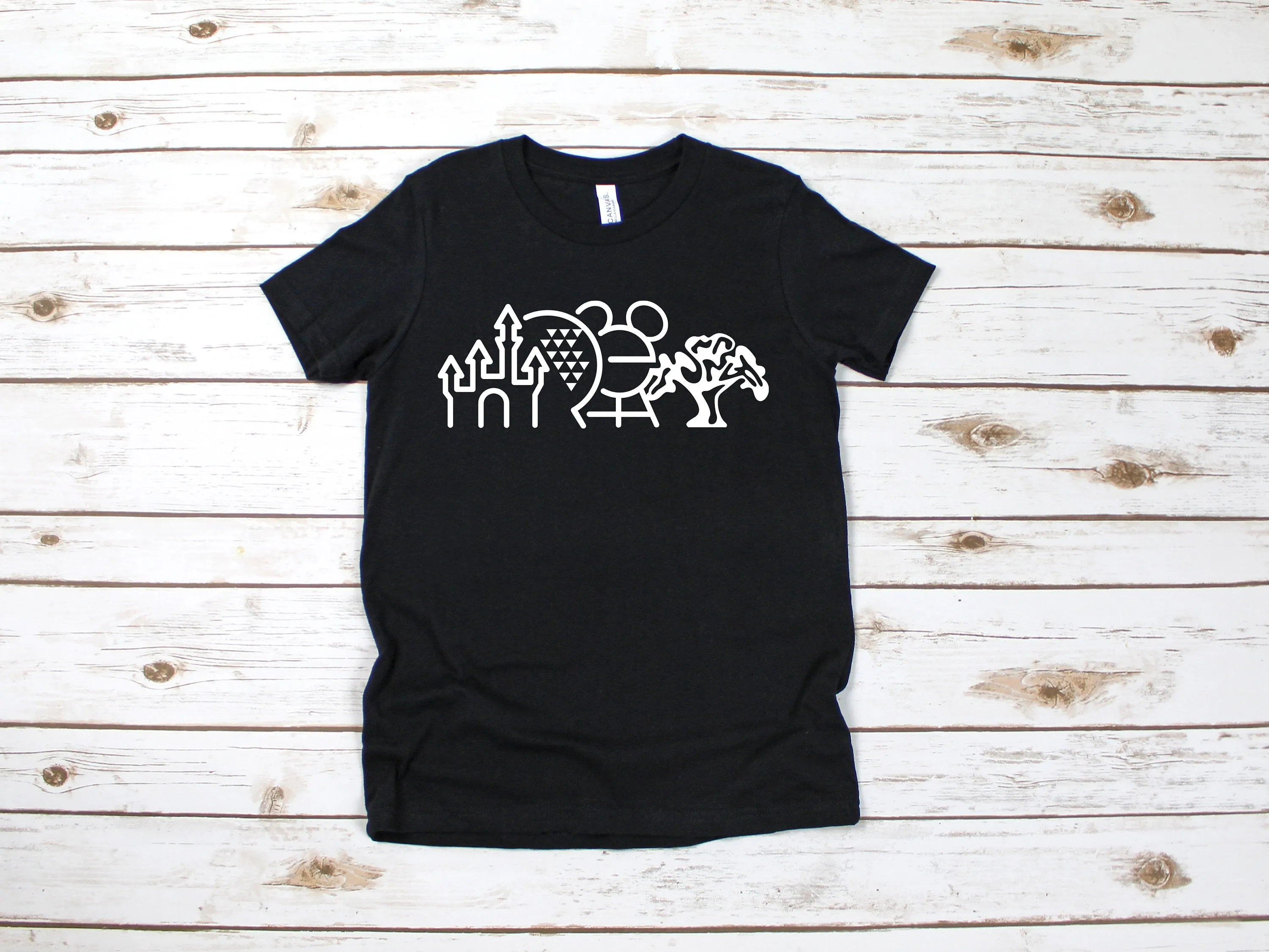 Disney Parks Design - Magic Kingdom Castle - Animal Kingdom - Hollywood Studios - Epcot- Youth kids T shirt