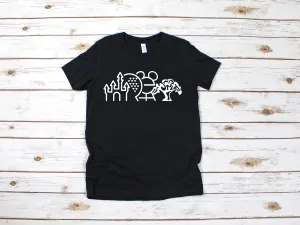 Disney Parks Design - Magic Kingdom Castle - Animal Kingdom - Hollywood Studios - Epcot- Youth kids T shirt