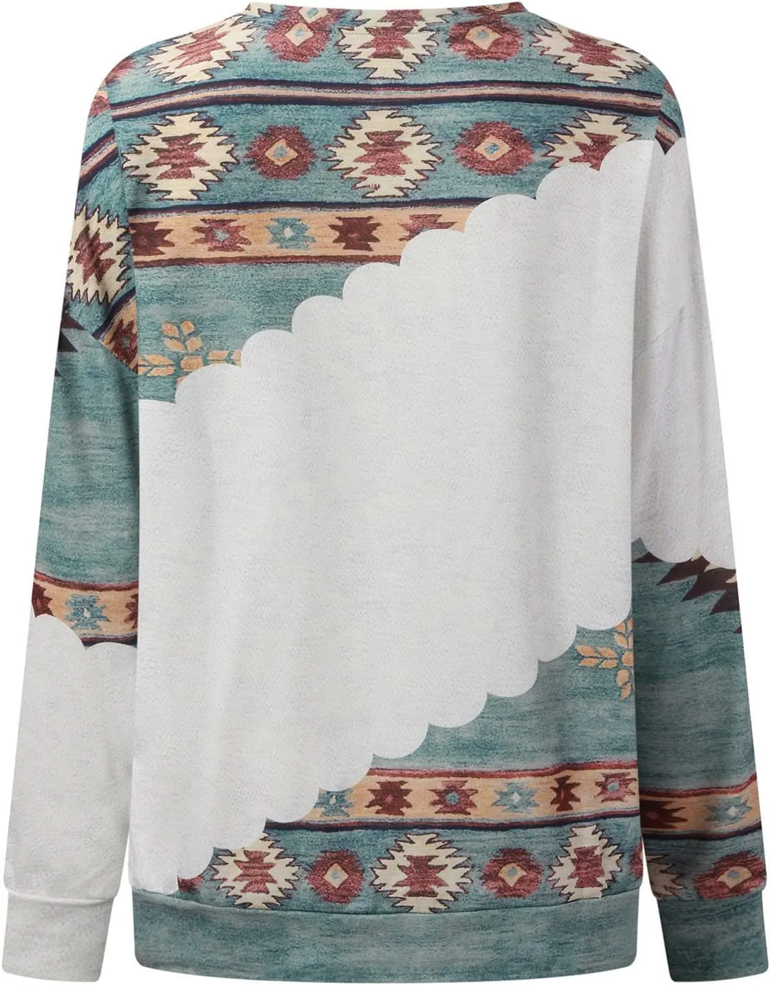 DOLKFU Women's Western Aztec Sweatshirt Long Sleeve Hoodie Pullover Vintage Tops Sweater Ethnic Graphic Fall 2022 Tees Tops