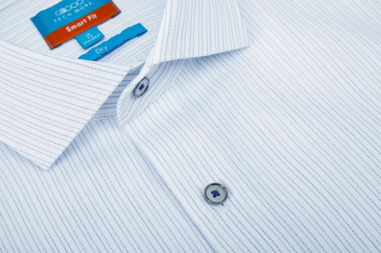Dry Stripe Shirt in Smart Fit Spread Collar