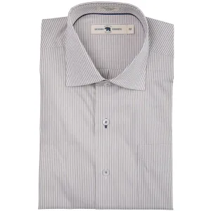 Dune/White Stripe Tailored Fit Spread Collar Shirt