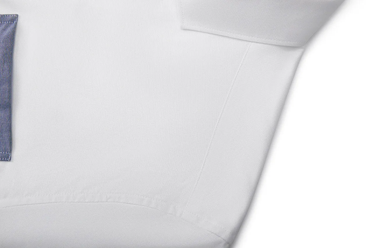 Easy Care Cotton Oxford Blocking Casual Shirt in Smart Fit Spread Collar