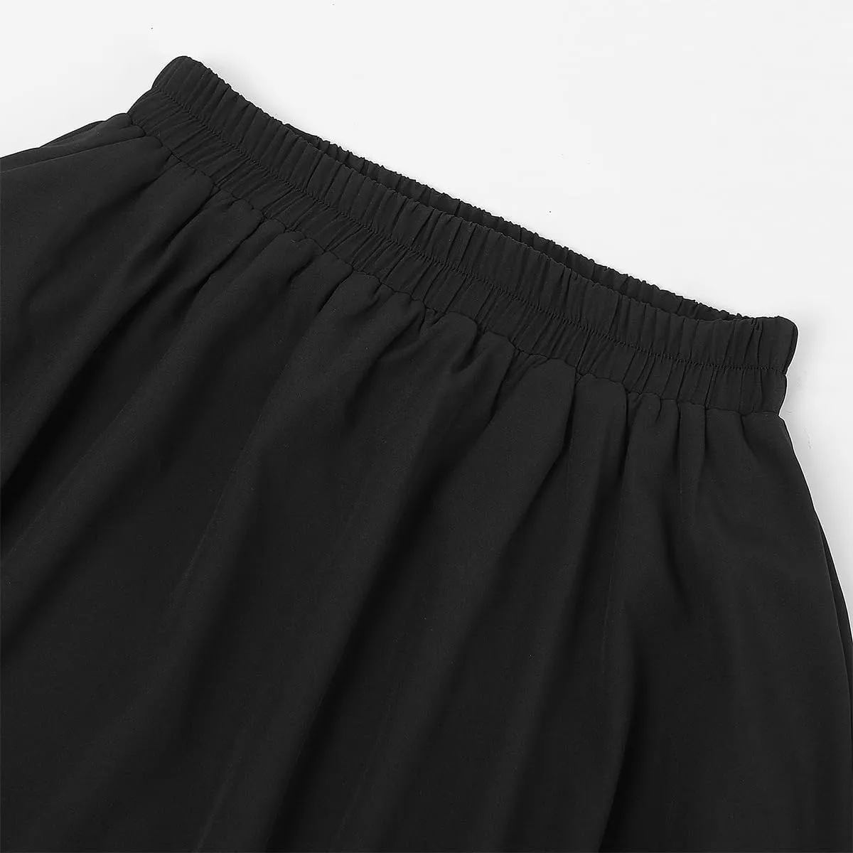 ebossy Women's Elegant Layered Long Skirt Retro High Waist Pleated Flowy A-line Asymmetric Renaissance Skirts