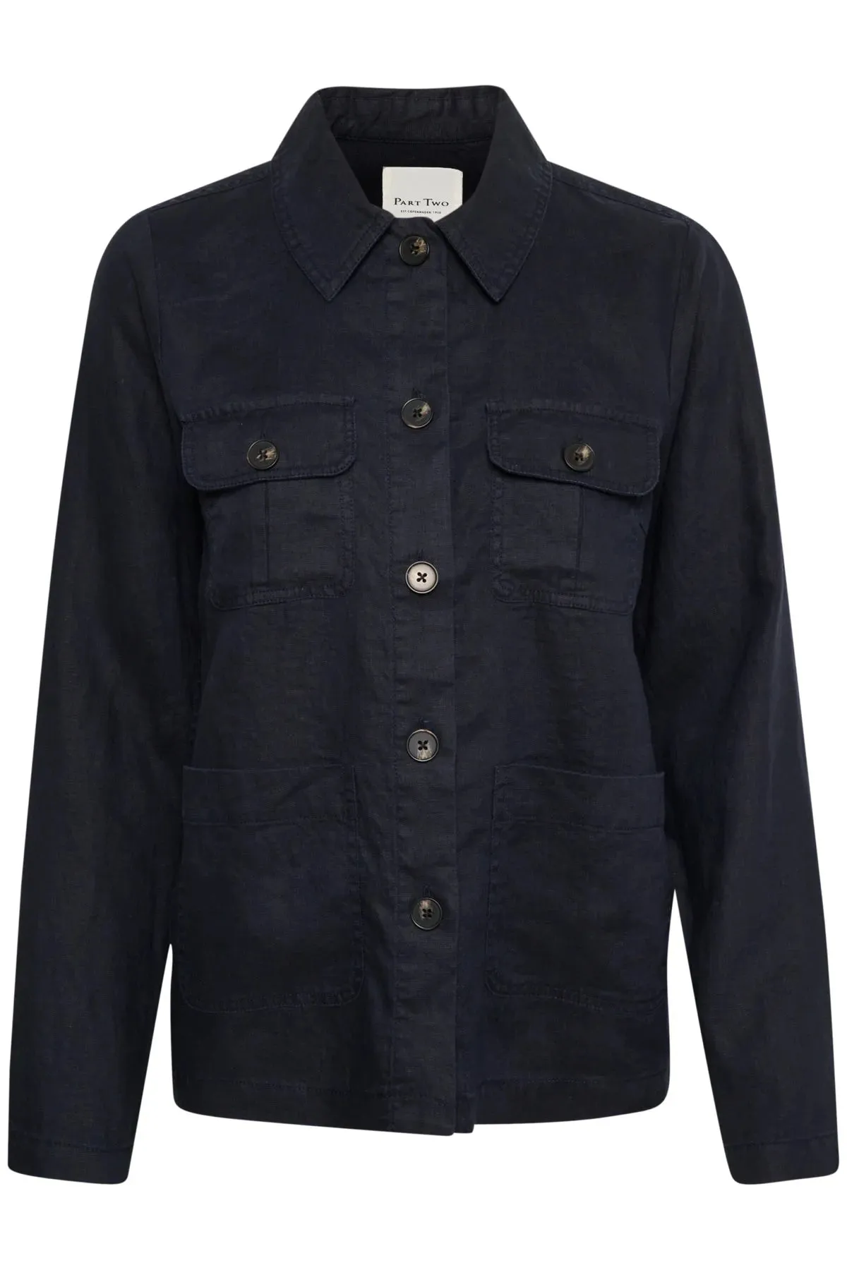 ELNORAPW LINEN BLAZER "Dark Navy"