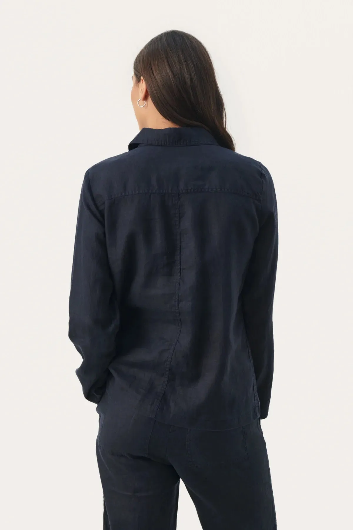 ELNORAPW LINEN BLAZER "Dark Navy"