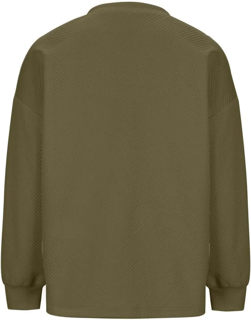Fall Fashion Sweatshirts For Women 2024 Long Sleeve Crew Neck Sweatshirt Casual Loose Textured Pullover Tops