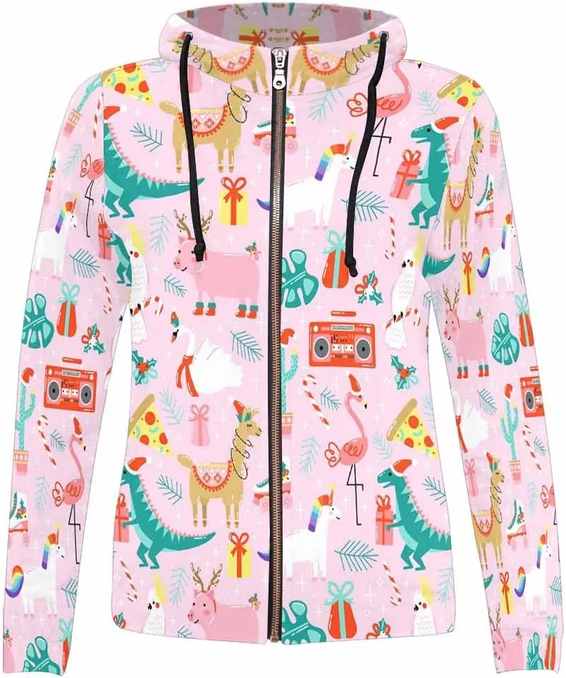 Fall Jacket Women Christmas Tree Pattern Womens Zip Up Sweatshirt Oversized Hoodies Sweater