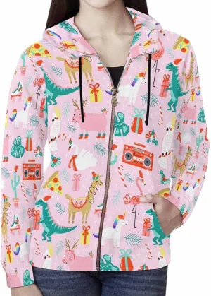Fall Jacket Women Christmas Tree Pattern Womens Zip Up Sweatshirt Oversized Hoodies Sweater