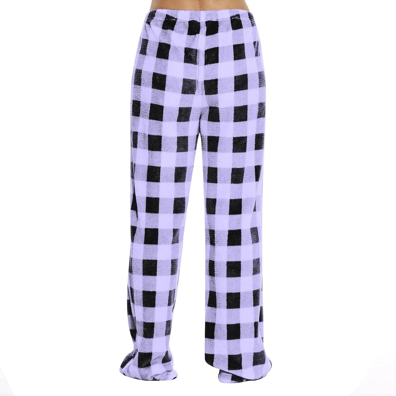 Flannel Pajama Pants Women Soft Cute Buffalo Plaid Pajama Pants Comfy Casual Elastic Waist Wide Leg Sleep Pants