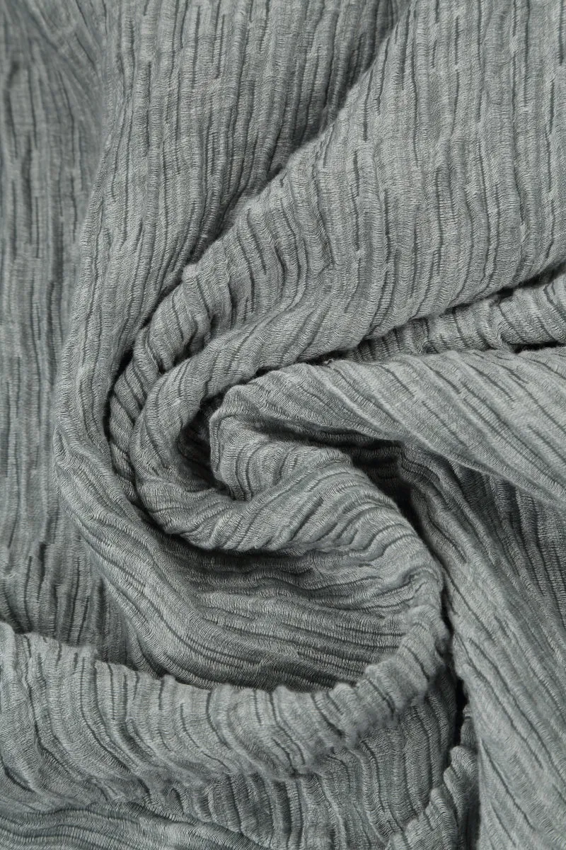 Flared Crinkled Sage Silk Tunic