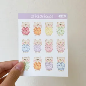 Fruit Sweaters Rice the Bear Sticker Sheet