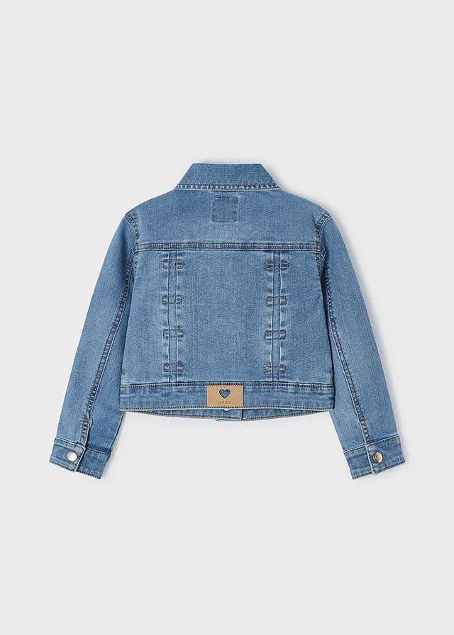 girls bow pocket denim jacket