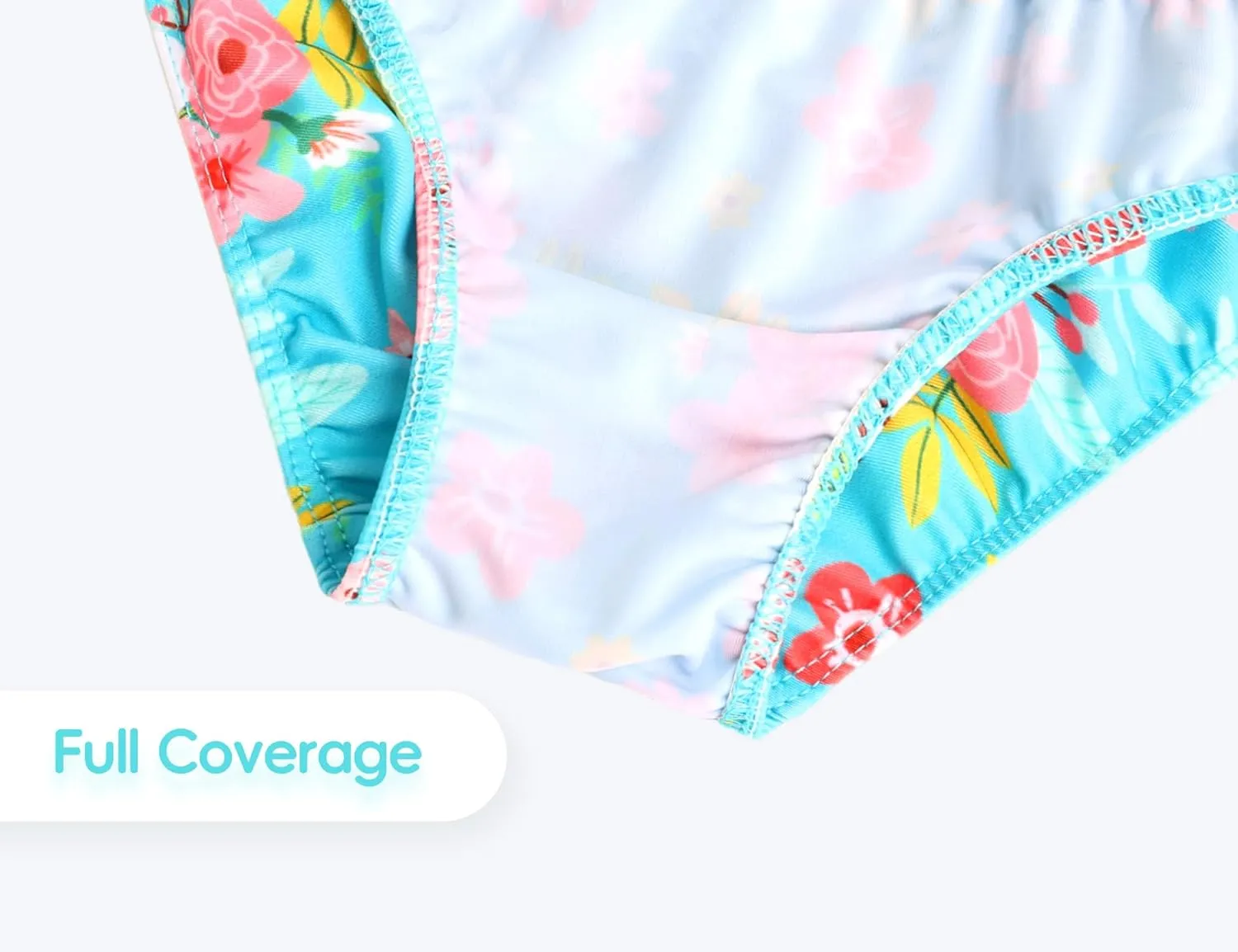 Girls Swimsuit Long Sleeve Rush Guard Bathing Suit Swimwear with Bikini Bottom Sun Protection