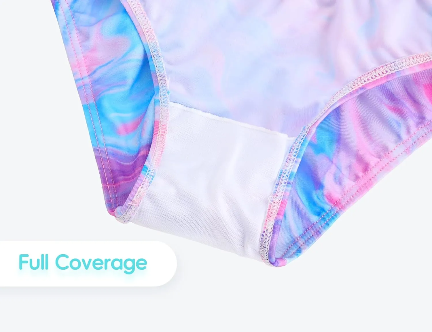 Girls Swimsuit Long Sleeve Rush Guard Bathing Suit Swimwear with Bikini Bottom Sun Protection