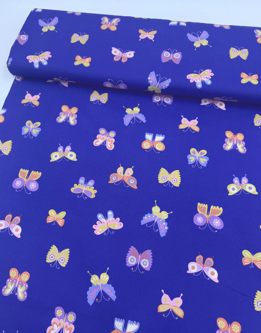 Glitter Butterfly Cotton Poplin Fabric