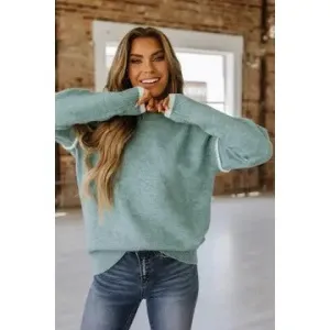 Hazy Days Jade Crewneck Knit Sweater (Size Large)