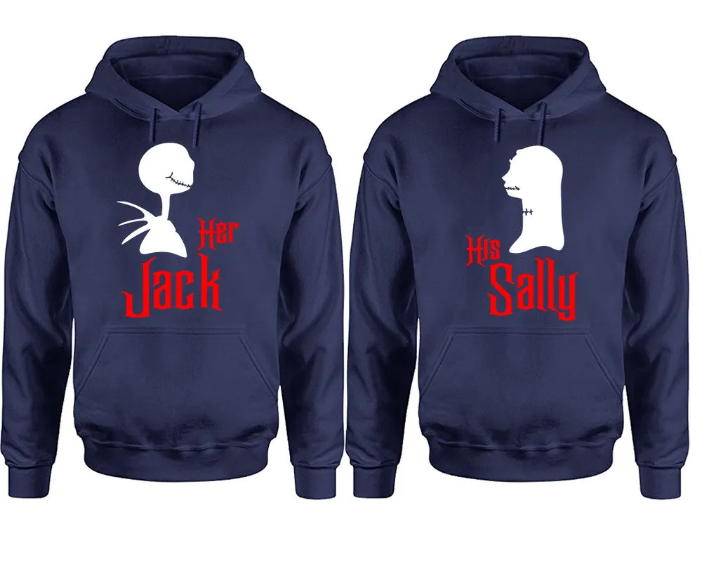 Her Jack & His Sally Couple Pullover Hoodies – Unisex Premium 4-Piece Set | Men’s & Women’s Designs Sold Separately