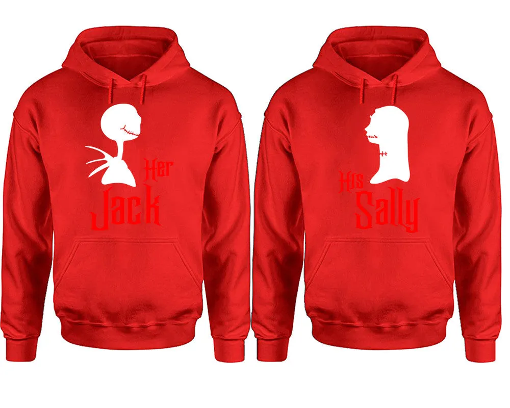 Her Jack & His Sally Couple Pullover Hoodies – Unisex Premium 4-Piece Set | Men’s & Women’s Designs Sold Separately