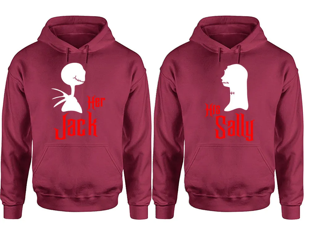 Her Jack & His Sally Couple Pullover Hoodies – Unisex Premium 4-Piece Set | Men’s & Women’s Designs Sold Separately