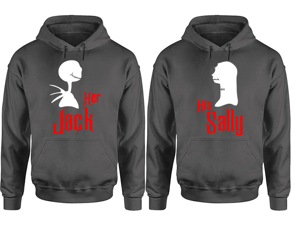 Her Jack & His Sally Couple Pullover Hoodies – Unisex Premium 4-Piece Set | Men’s & Women’s Designs Sold Separately
