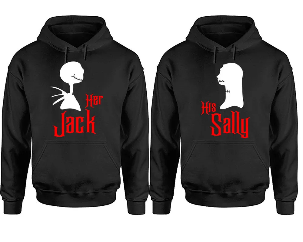 Her Jack & His Sally Couple Pullover Hoodies – Unisex Premium 4-Piece Set | Men’s & Women’s Designs Sold Separately