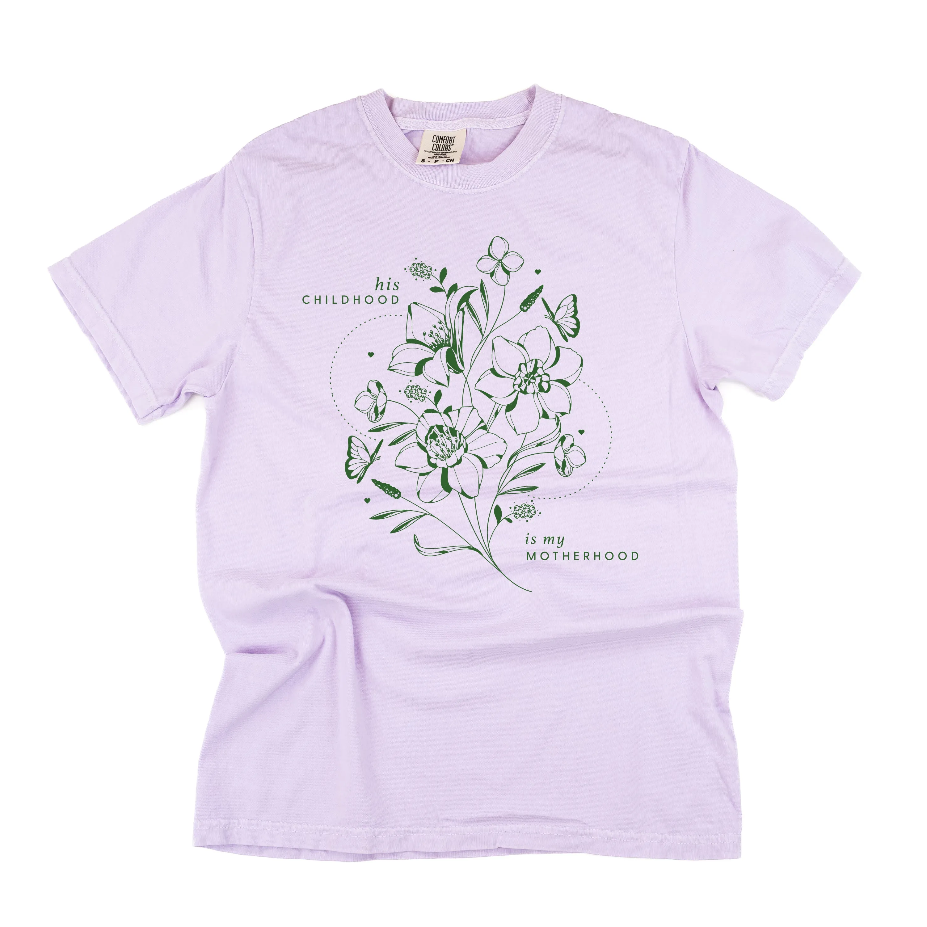 His Childhood is My Motherhood (Singular) - SHORT SLEEVE COMFORT COLORS TEE