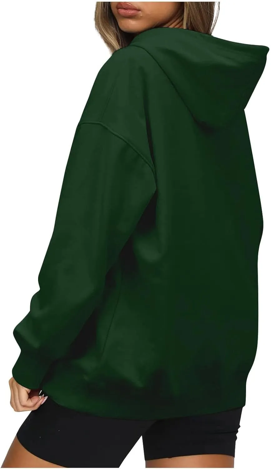 Hoodies for Women Casual Long Sleeve Drawstring Sweatshirt Lightweight Comfy Fleece Pullover Sweaters with Pocket