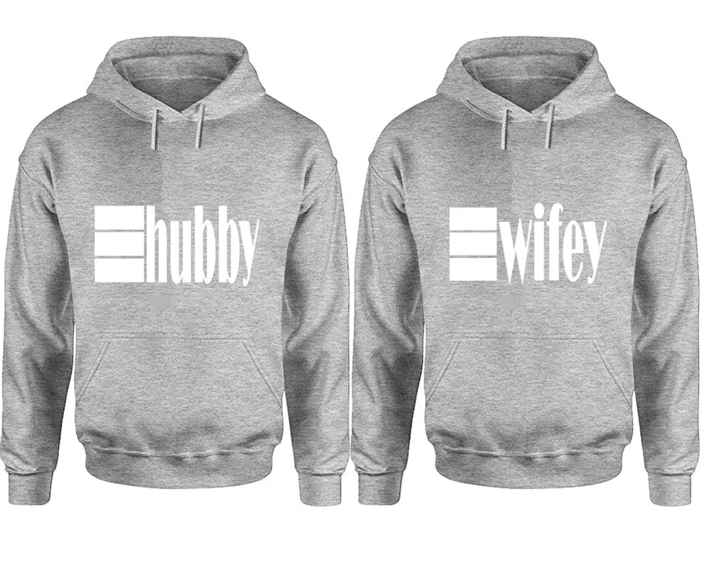 Hubby & Wifey Matching Pullover Hoodies – Premium Unisex Design | Comfortable 80% Cotton, 20% Polyester | Sold Separately for Men and Women