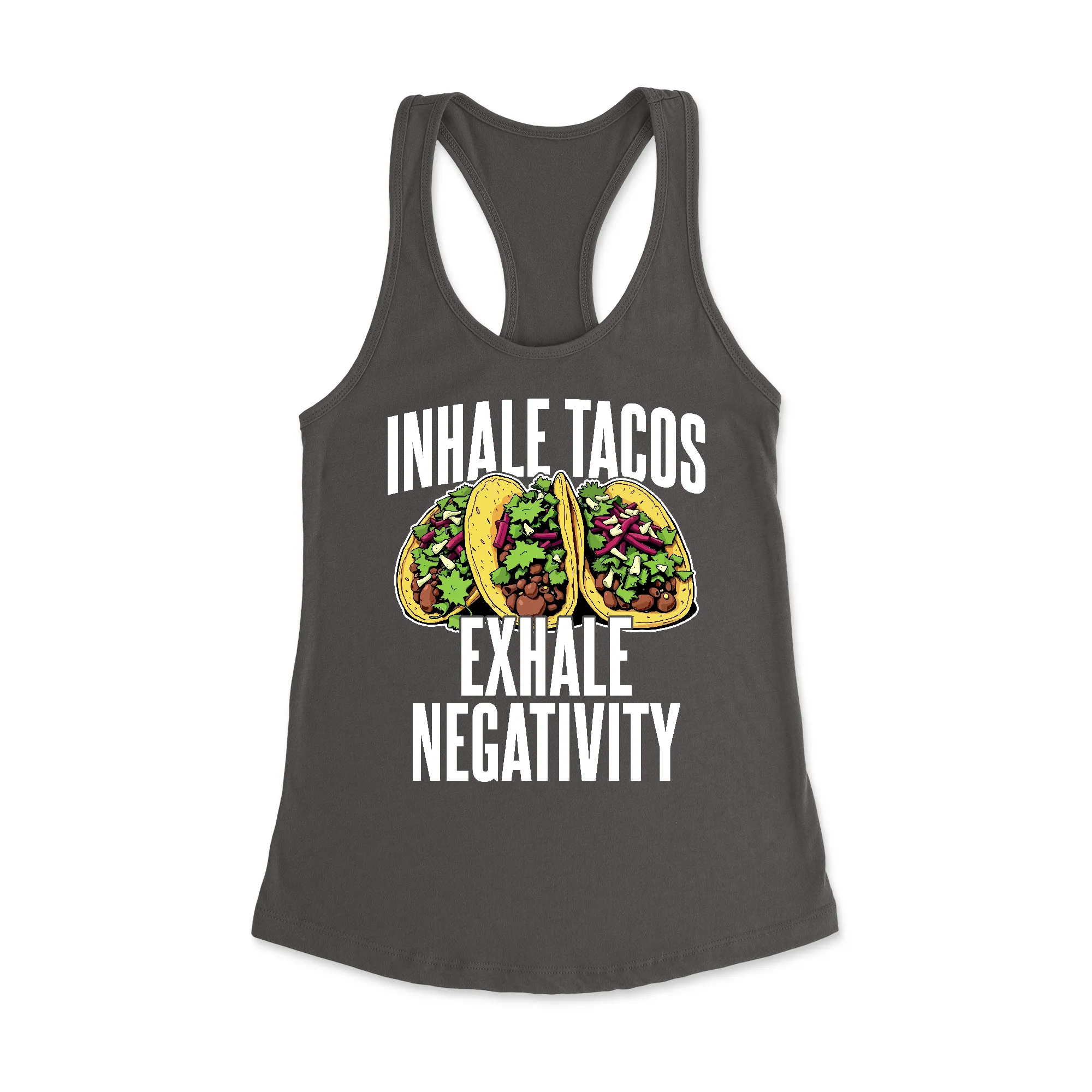 Inhale Tacos Racerback Tank
