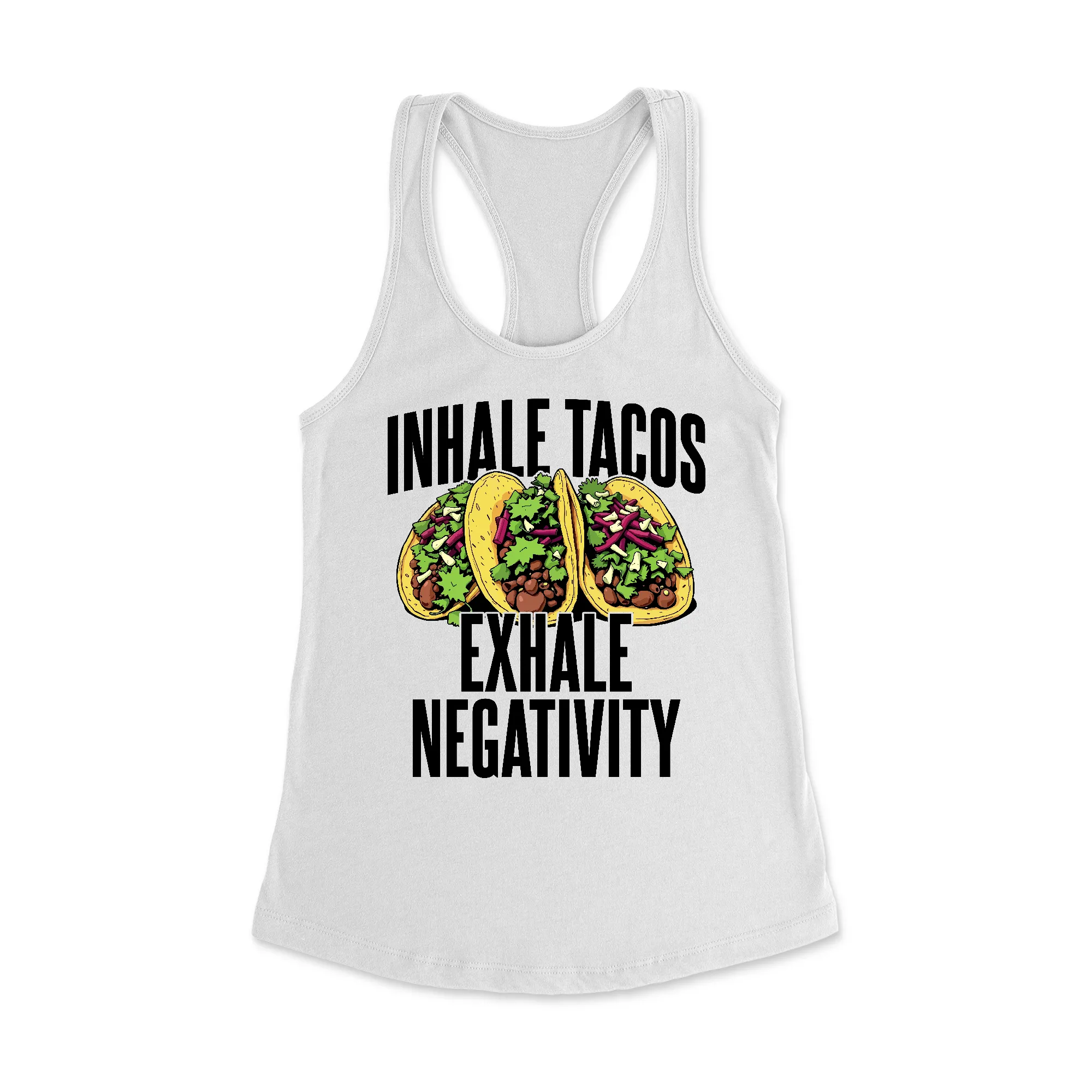 Inhale Tacos Racerback Tank