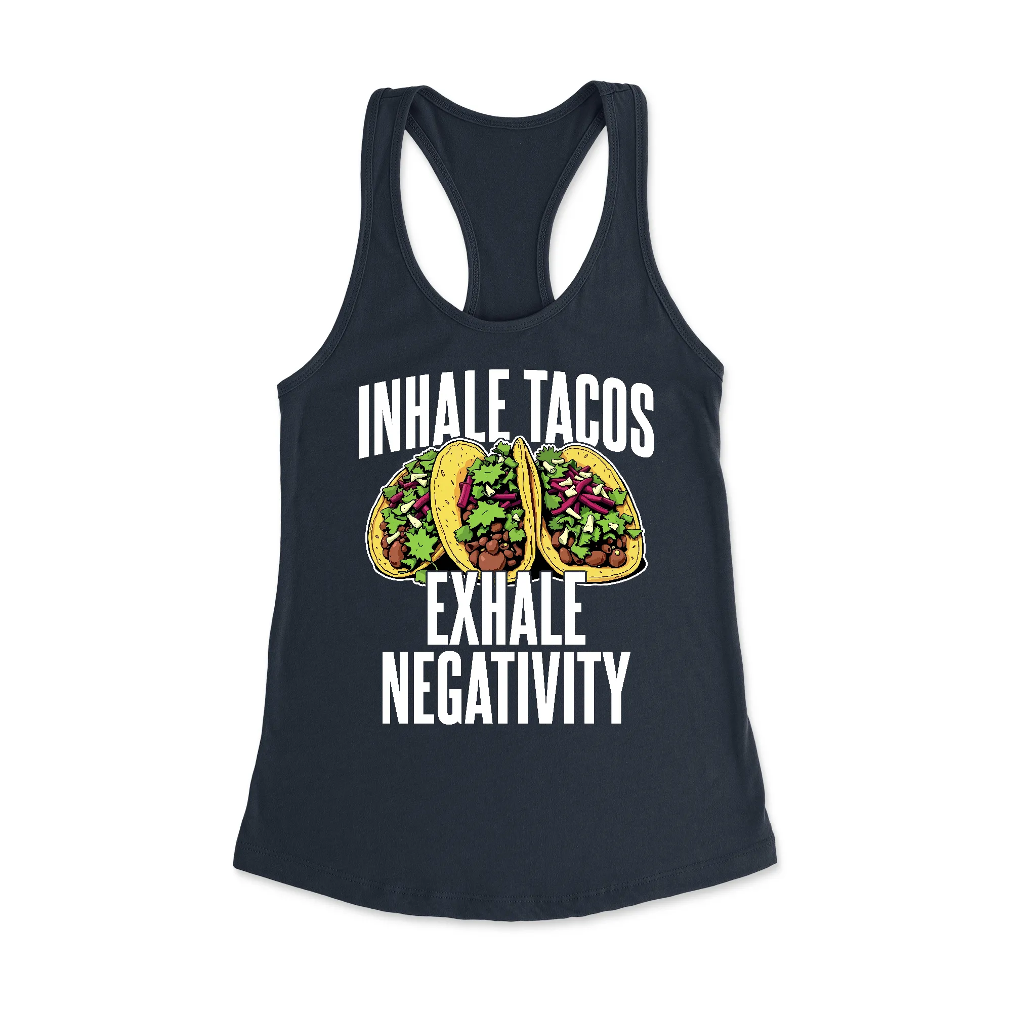 Inhale Tacos Racerback Tank