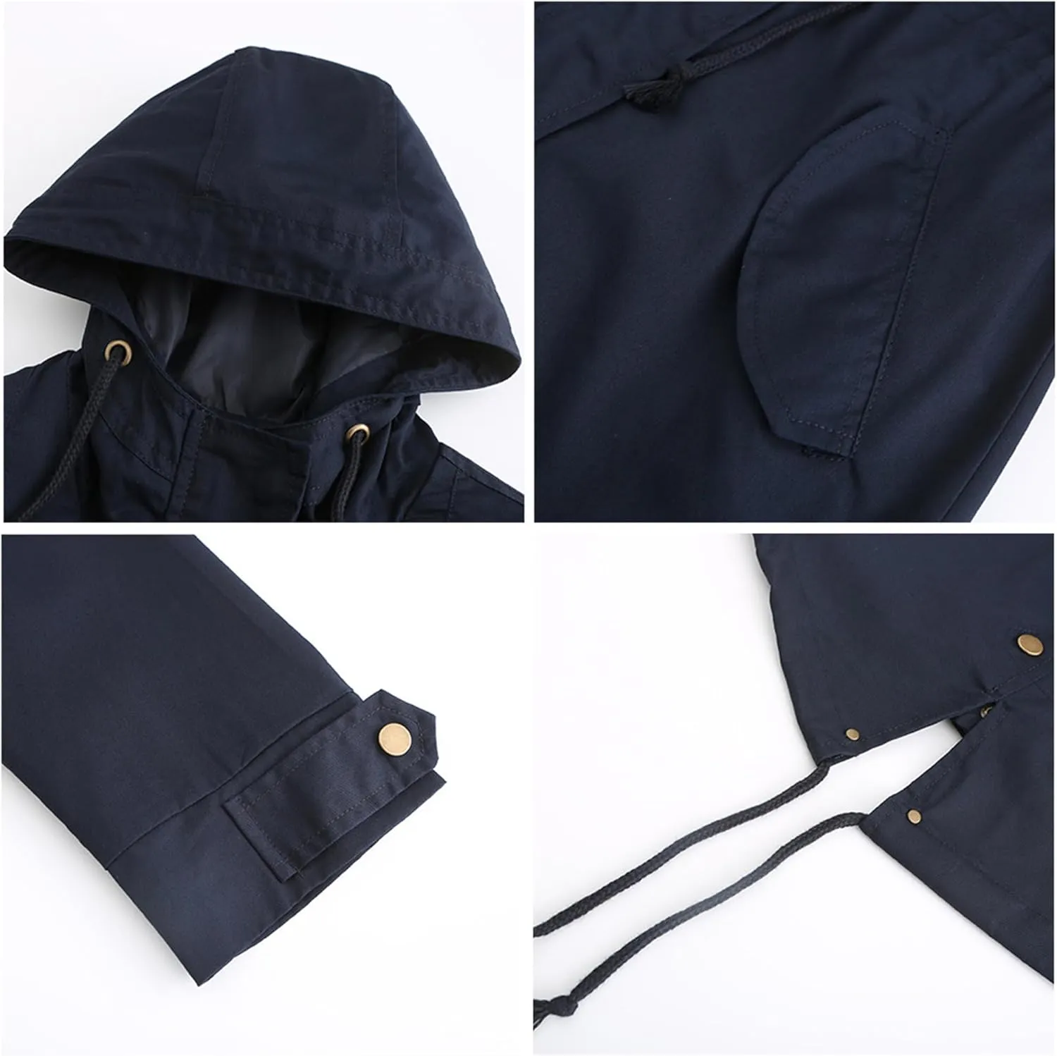 JEsilunmaMY Women's Lightweight Military Anorak Jackets Safari Hoodie Utility Drawstring Coat Windproof Windbreaker Raincoats