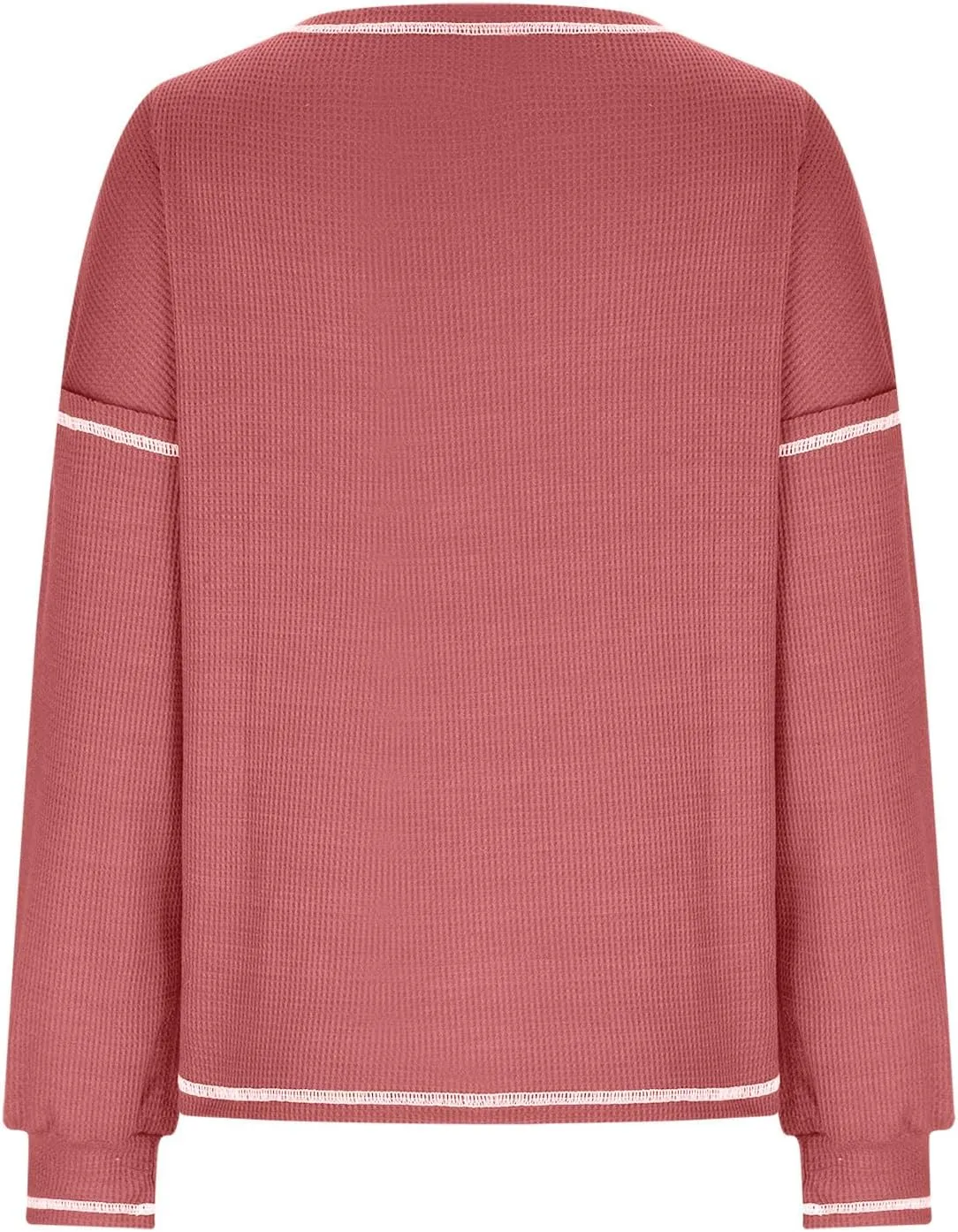 jovati 2024 Fall Fashion Versatile Clothes Womens Casual Crewneck Long Sleeve Shirt Loose Comfy Work Blouse With Pockets