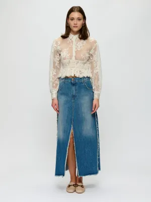Lace Cinched Blouse