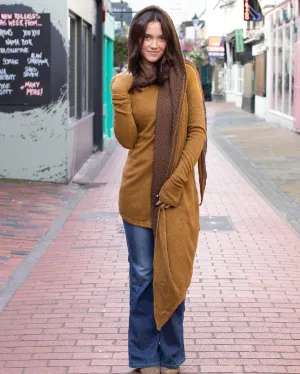 Lace Scarf Cardigan Camel/Brown