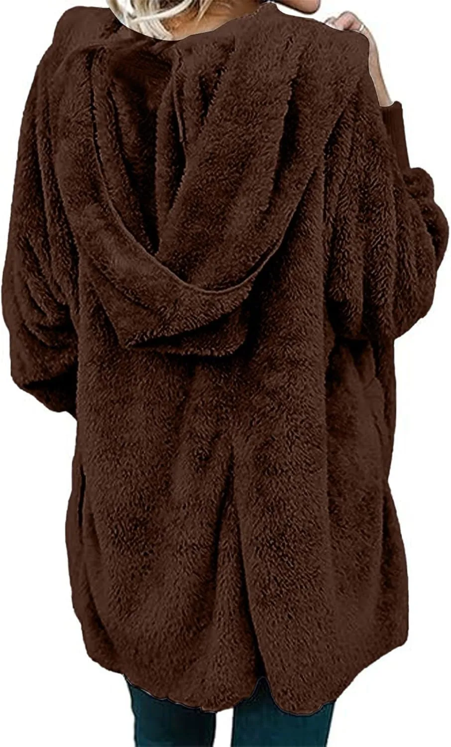 lcyhony Sherpa Fleece Jacket Women Oversized Trendy Lightweight Open Front Cardigans Soft Comfy Blanket Hoodie Winter Clothes