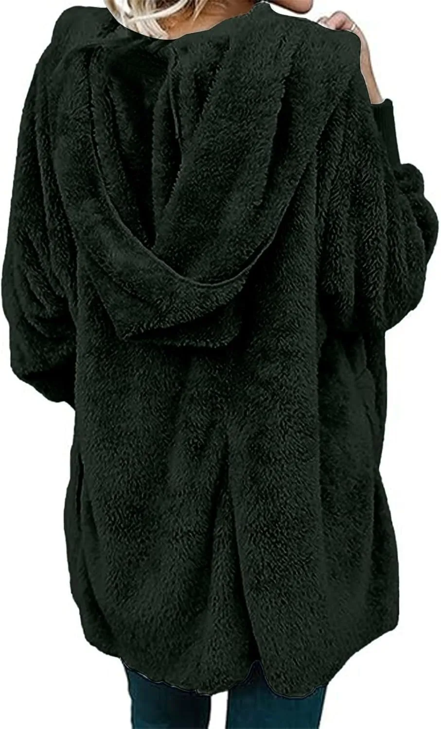 lcyhony Sherpa Fleece Jacket Women Oversized Trendy Lightweight Open Front Cardigans Soft Comfy Blanket Hoodie Winter Clothes
