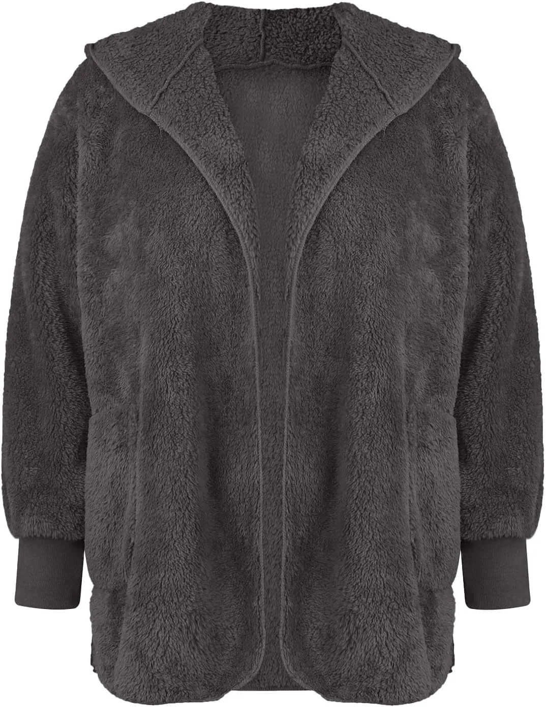 lcyhony Sherpa Fleece Jacket Women Oversized Trendy Lightweight Open Front Cardigans Soft Comfy Blanket Hoodie Winter Clothes