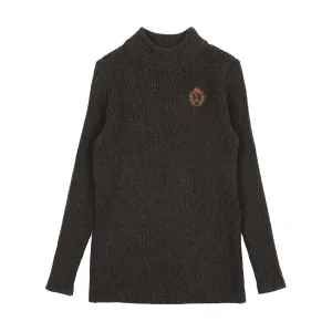 Lil Legs Analogie Grey Crest Knit Mockneck