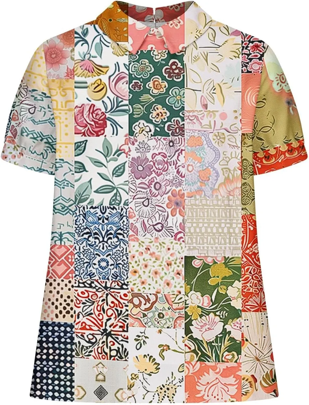 Linen Blouses Button Shirts Top Fresh Gradient Short Sleeved Pullover Top Bathing Suit Cover Up Spring Tops for
