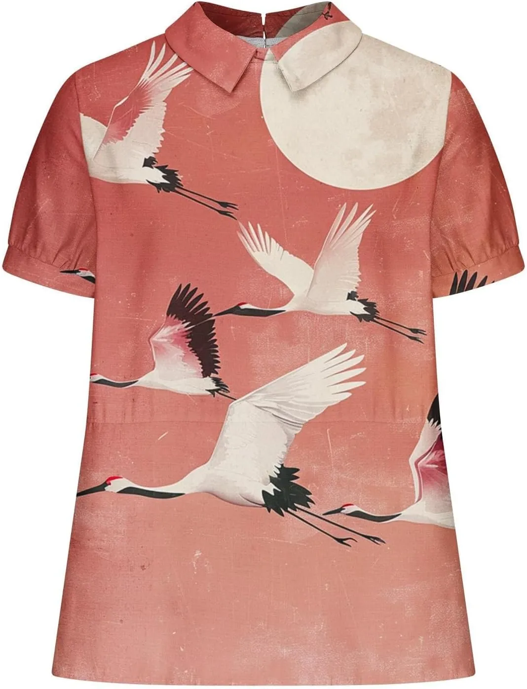 Linen Blouses Button Shirts Top Fresh Gradient Short Sleeved Pullover Top Bathing Suit Cover Up Spring Tops for