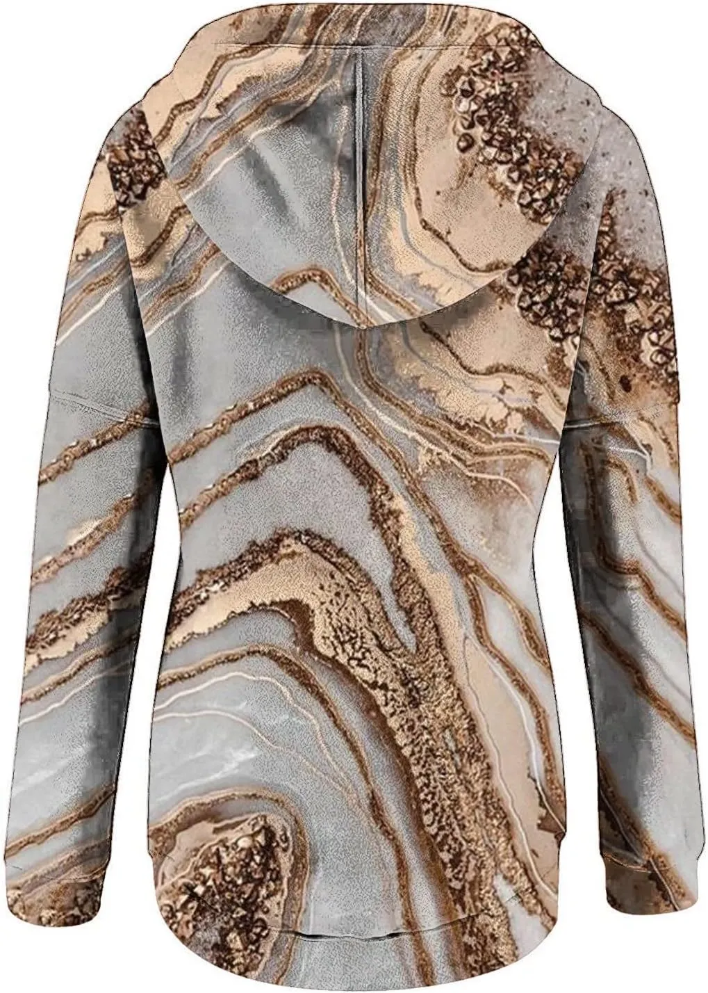 LRMQS Womens Fall Fashion 2024 Button Drawstring Long Sleeve Hoodies Pullover Color Block Casual Trendy Loose Fit Clothes