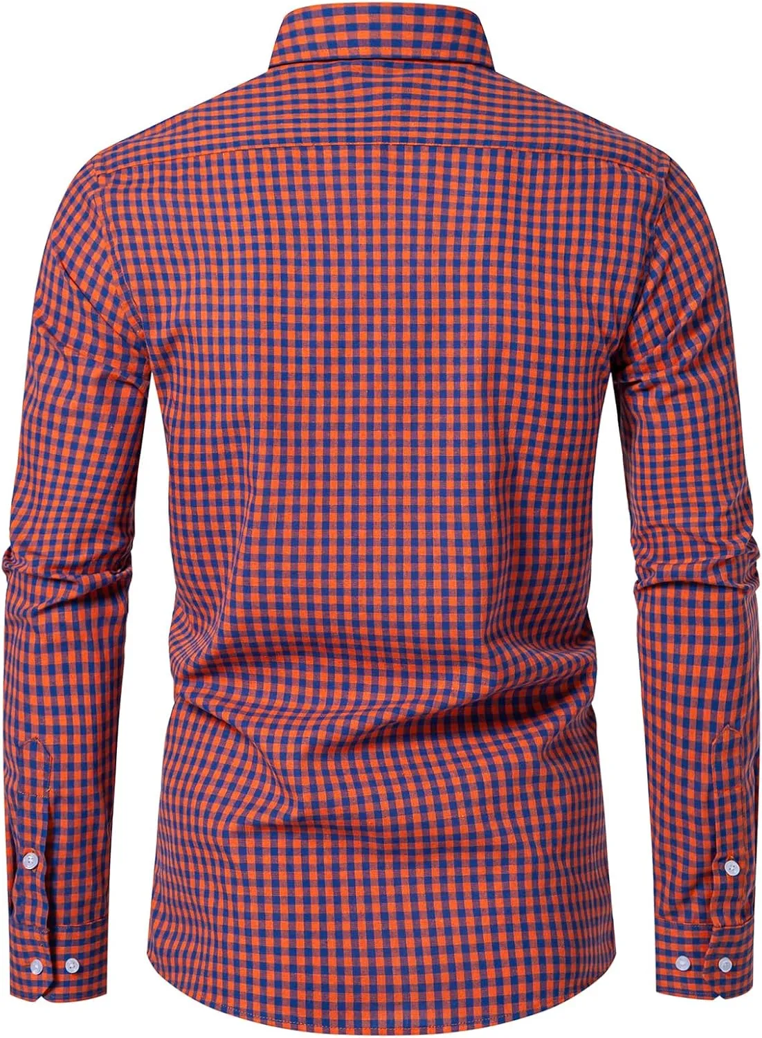 Manwan walk Men's Plaid Button Down Shirts Regular Fit Long Sleeve Casual Business Shirts