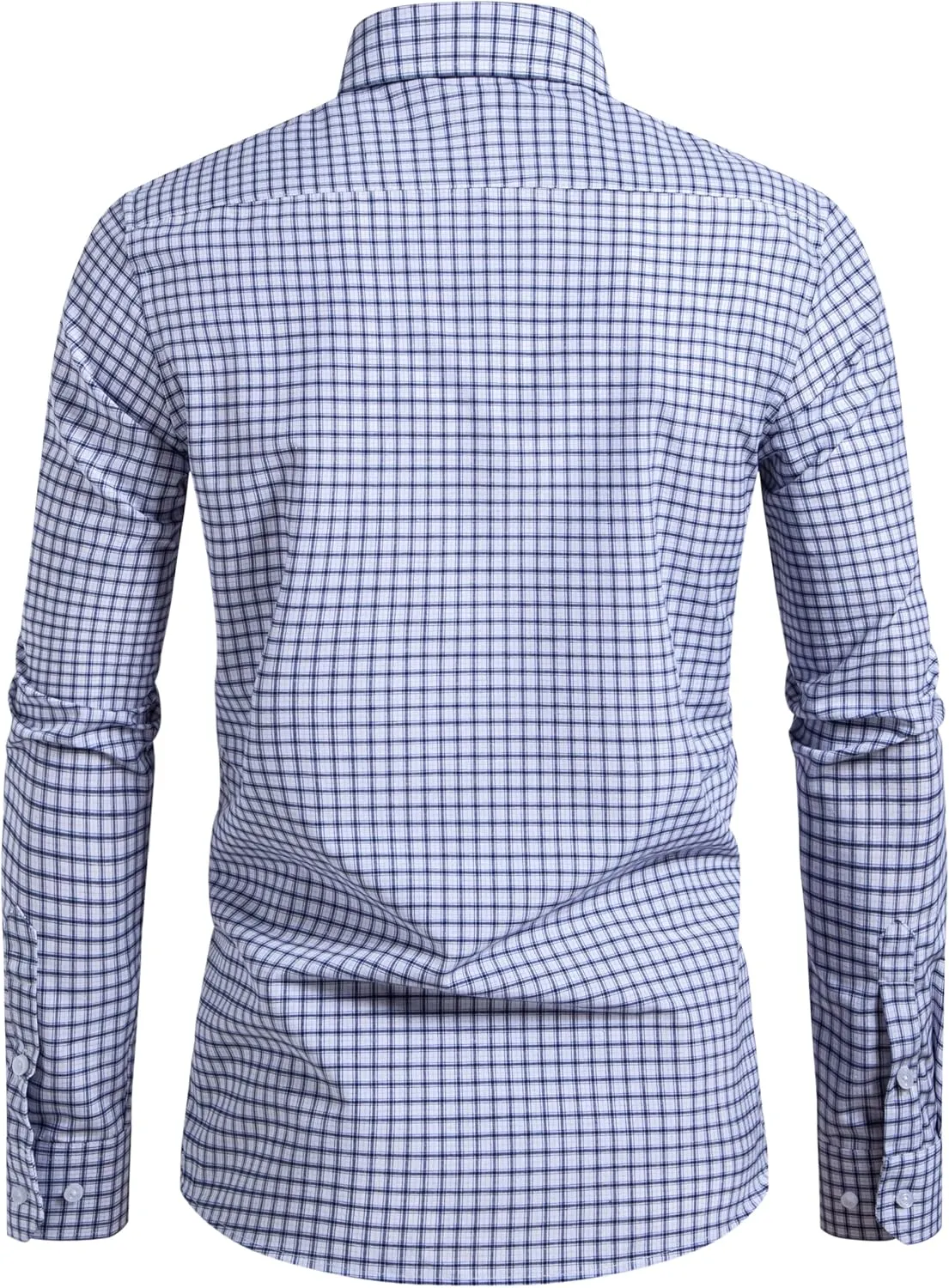 Manwan walk Men's Plaid Button Down Shirts Regular Fit Long Sleeve Casual Business Shirts