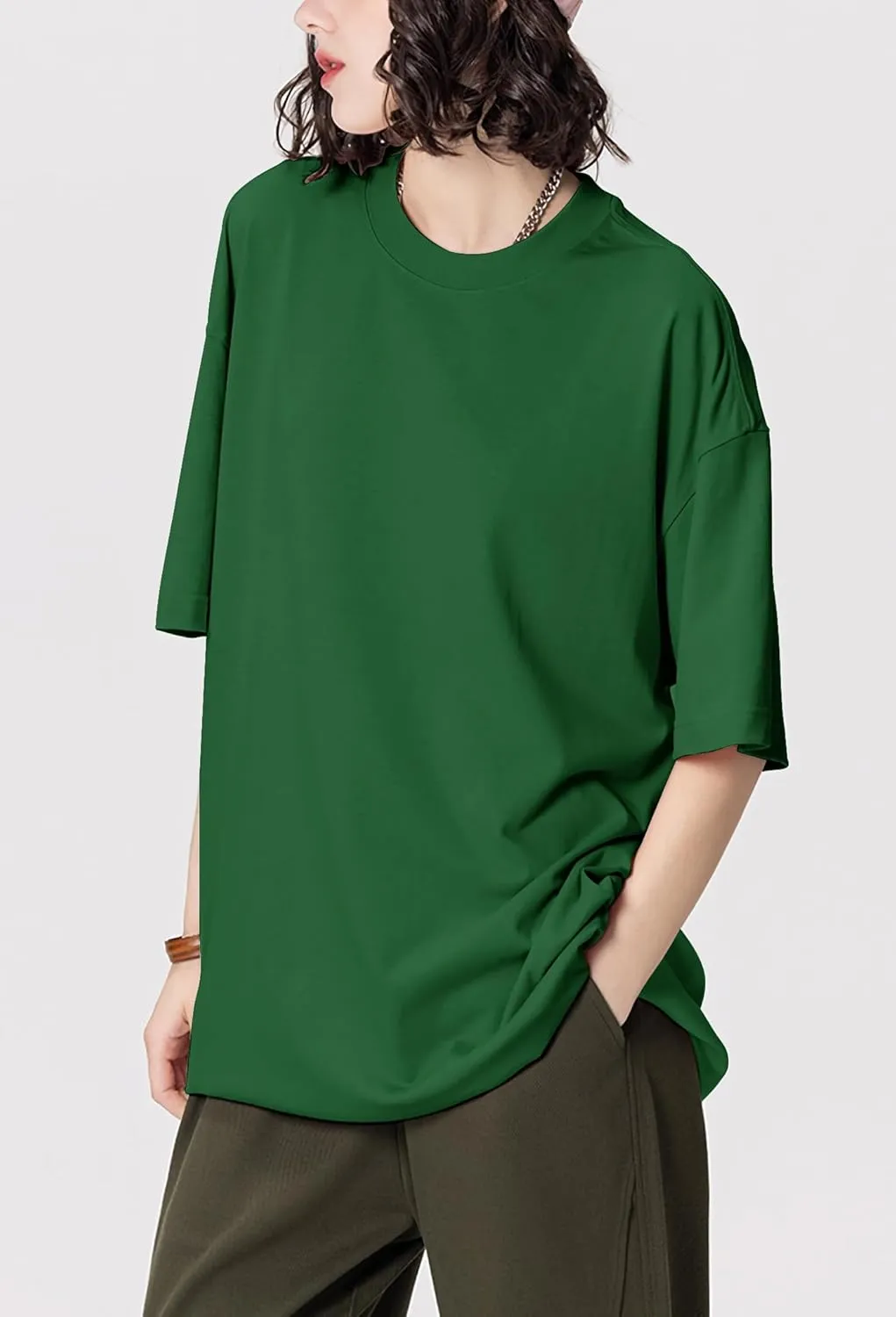 Mens Oversized T Shirts Short Sleeve Cotton Tshirts Heavyweight Streetwear Shirts Crewneck Workout Tees Tops