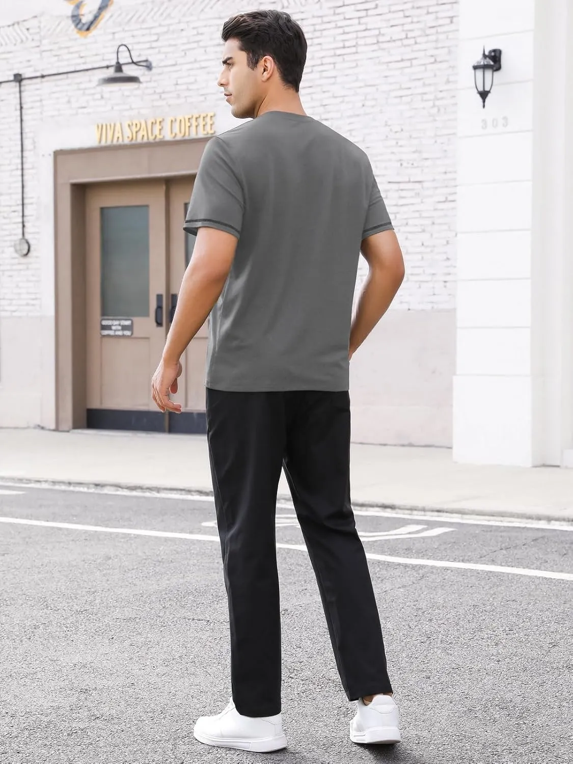 Mens Plain Henley Shirts Short Sleeve Casual Button T Shirts Basic Tee Shirts Summer T-Shirts