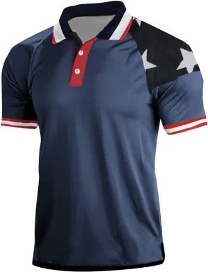 Men's Polo Shirts 2024 Soft Loose Outdoor Sports Lapel Solid Color Camouflage Printing Raglan Sleeve Top Short