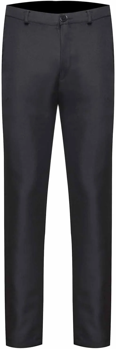 Men's Slim Fit Dress Pants Button Closure Lightweight Formal Trousers Mid Waist Professional Stylish Business Wedding