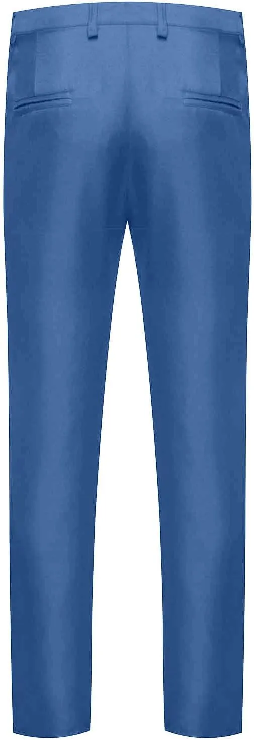 Men's Slim Fit Dress Pants Button Closure Lightweight Formal Trousers Mid Waist Professional Stylish Business Wedding