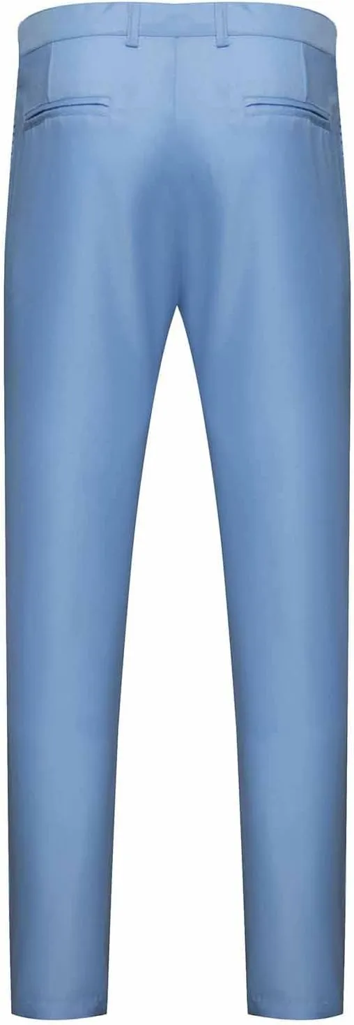 Men's Slim Fit Dress Pants Button Closure Lightweight Formal Trousers Mid Waist Professional Stylish Business Wedding